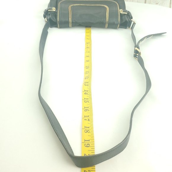 Michael Kors Womens Navy Leather Flap Front Inner Pockets Satchel Handbag Purse - Picture 9 of 15